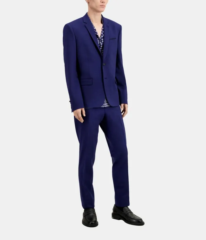 Men Bright Blue Wool Suit Jacket THE KOOPLES Blazers and Suits