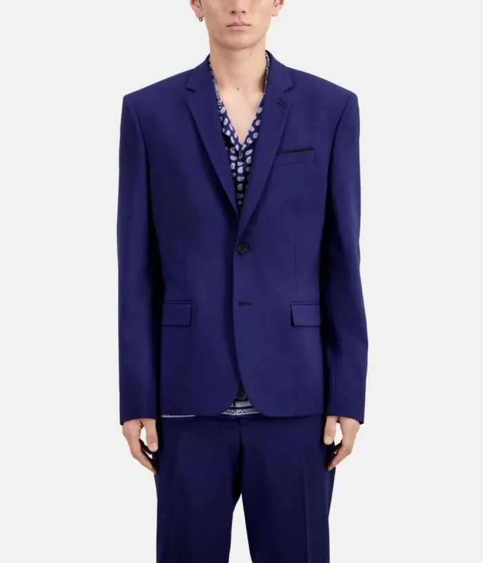 Men Bright Blue Wool Suit Jacket THE KOOPLES Blazers and Suits