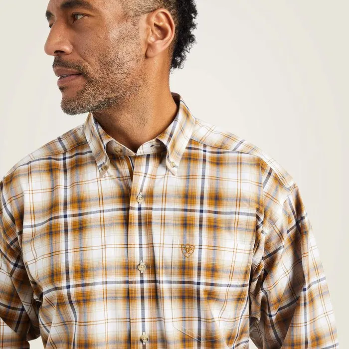 Men Button Down Shirts Ariat Pro Series Geri Stretch Classic Fit Shirt White