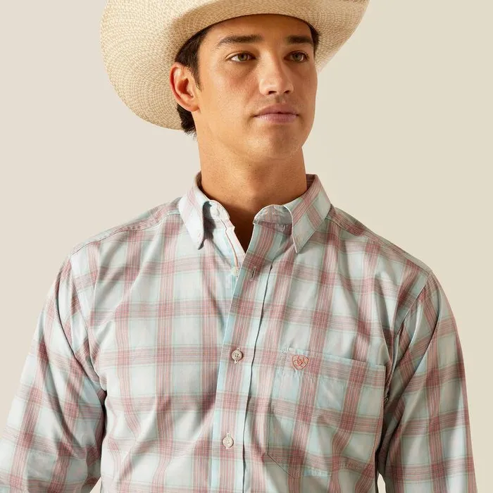 Men Button Down Shirts Ariat Pro Series King Fitted Shirt Sky Men Button Down Shirts Ariat Pro Series King Fitted Shirt Sky