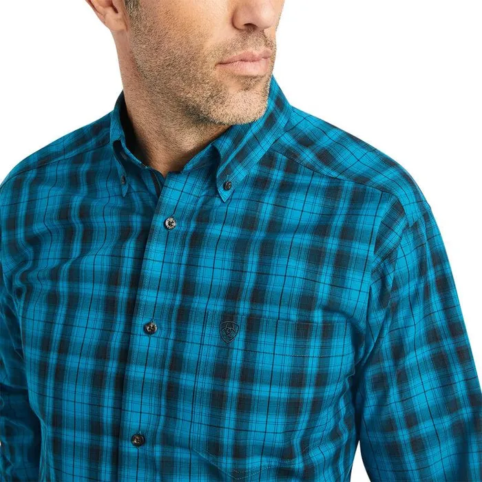 Men Button Down Shirts Ariat Pro Series Kingston Fitted Shirt Ocean Depths Men Button Down Shirts Ariat Pro Series Kingston Fitted Shirt Ocean Depths