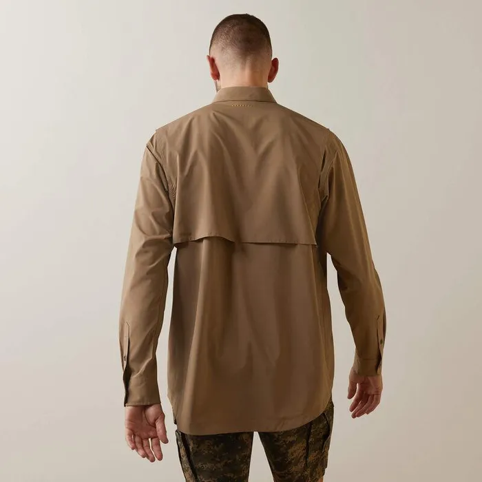 Men Button Down Shirts Ariat Rebar Made Tough VentTEK DuraStretch Work Shirt Khaki