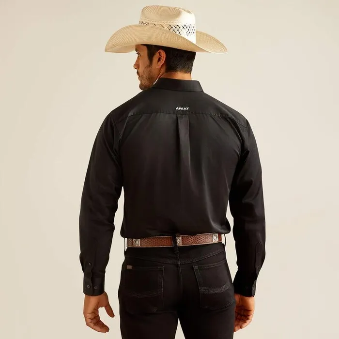 Men Button Down Shirts Ariat Team Logo Twill Fitted Shirt Blackandmexico