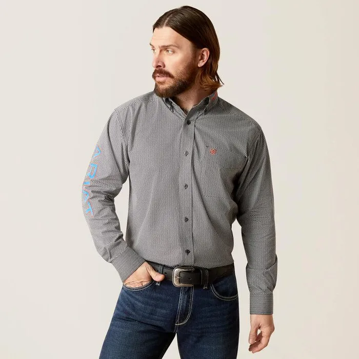 Men Button Down Shirts Ariat Team Whitt Classic Fit Shirt White