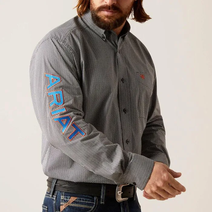 Men Button Down Shirts Ariat Team Whitt Classic Fit Shirt White