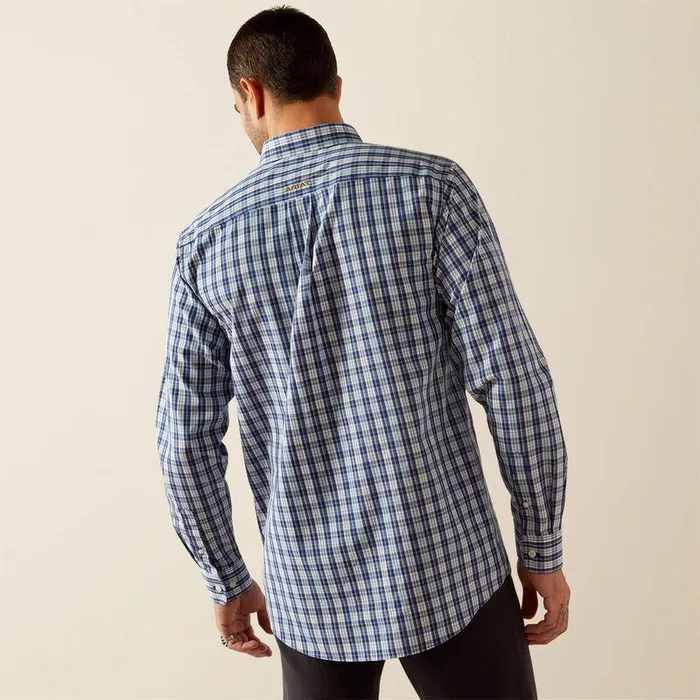 Men Button Down Shirts Ariat Wrinkle Free Bronson Fitted Shirt Blue Men Button Down Shirts Ariat Wrinkle Free Bronson Fitted Shirt Blue