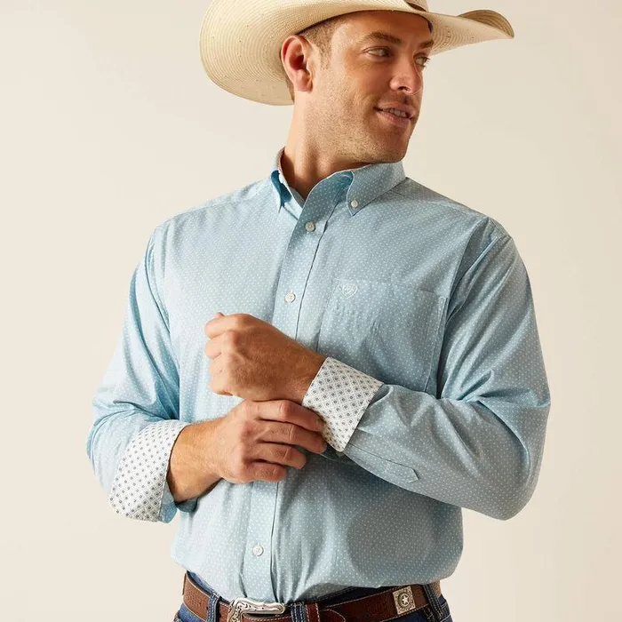 Men Button Down Shirts Ariat Wrinkle Free Ian Classic Fit Shirt Porcelain Blue Men Button Down Shirts Ariat Wrinkle Free Ian Classic Fit Shirt Porcelain Blue