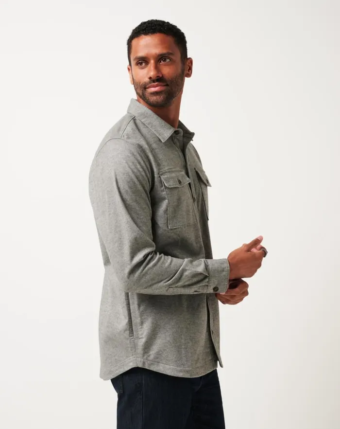 Men ButtonUps TravisMathew LIFESTYLE SHIFT SHIRT JACKET Heather Grey