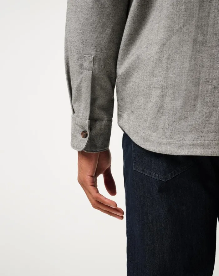 Men ButtonUps TravisMathew LIFESTYLE SHIFT SHIRT JACKET Heather Grey