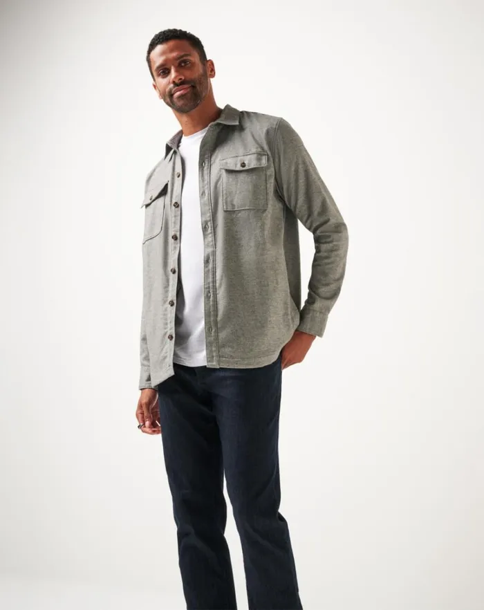 Men ButtonUps TravisMathew LIFESTYLE SHIFT SHIRT JACKET Heather Grey