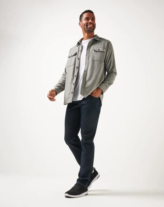 Men ButtonUps TravisMathew LIFESTYLE SHIFT SHIRT JACKET Heather Grey
