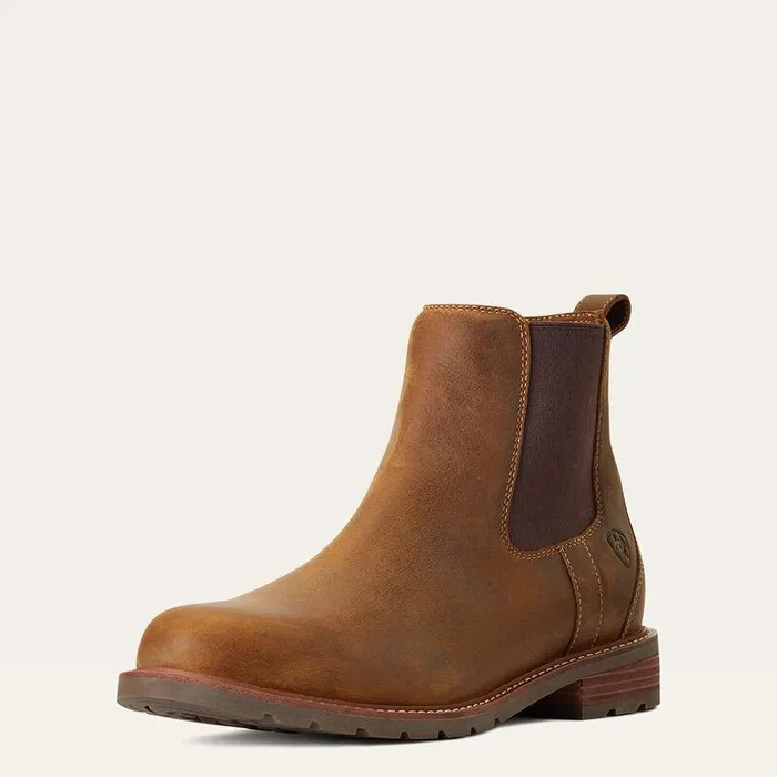 Men Chelsea Boots Ariat Wexford Waterproof Chelsea Boot Weathered Brown