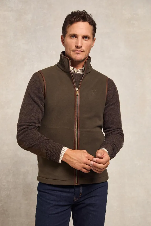 Men Country Fleece Gilet Khaki Holland Cooper Gilets