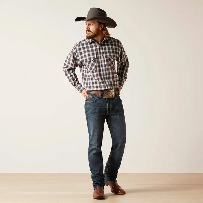 Men Denim Ariat M4 Relaxed Derek Boot Cut Jean Atlas