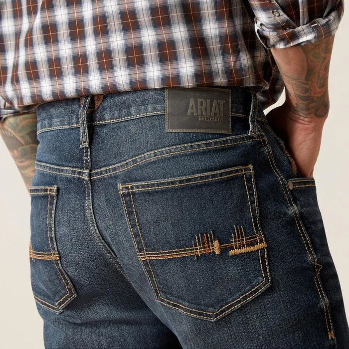 Men Denim Ariat M4 Relaxed Derek Boot Cut Jean Atlas