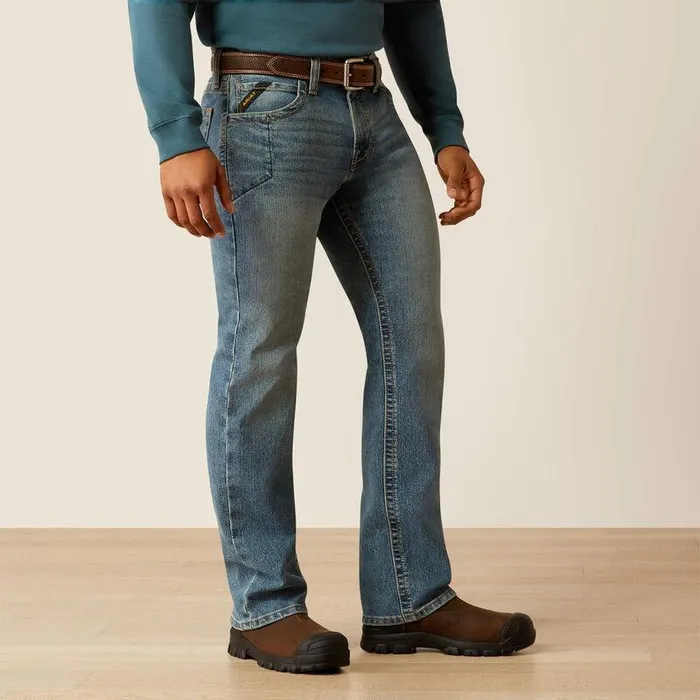Men Denim Ariat Rebar M7 Slim Rail Straight Jean Breaker
