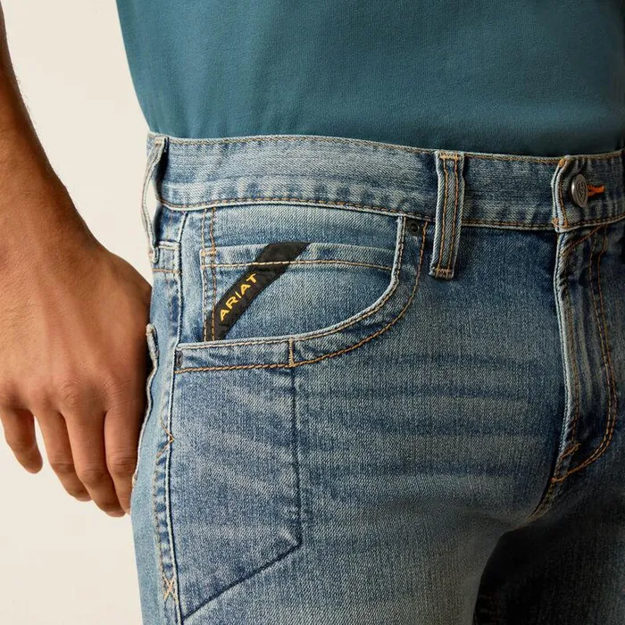 Men Denim Ariat Rebar M7 Slim Rail Straight Jean Breaker Men Denim Ariat Rebar M7 Slim Rail Straight Jean Breaker