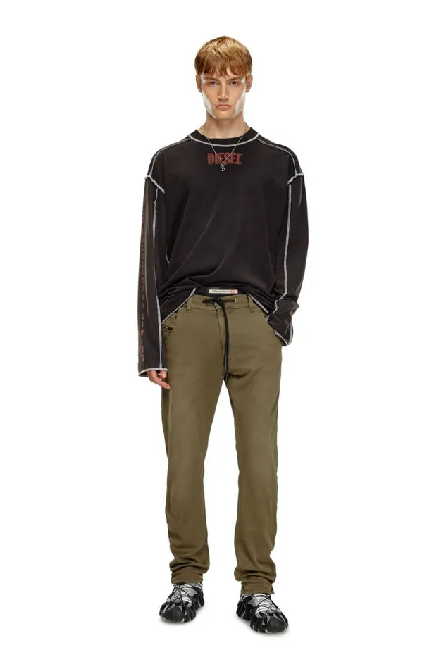 Men Diesel Jeans Regular 2030 DKrooley Joggjeans 0670M Dark Green