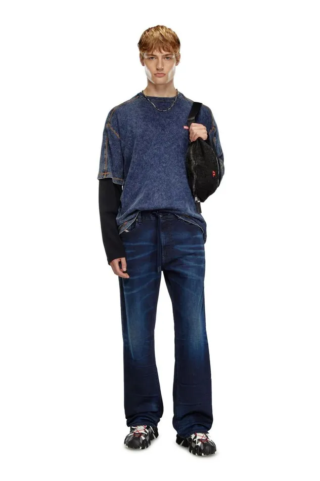 Men Diesel Jeans Relaxed 2080 DReel Joggjeans 09J35 Dark Blue