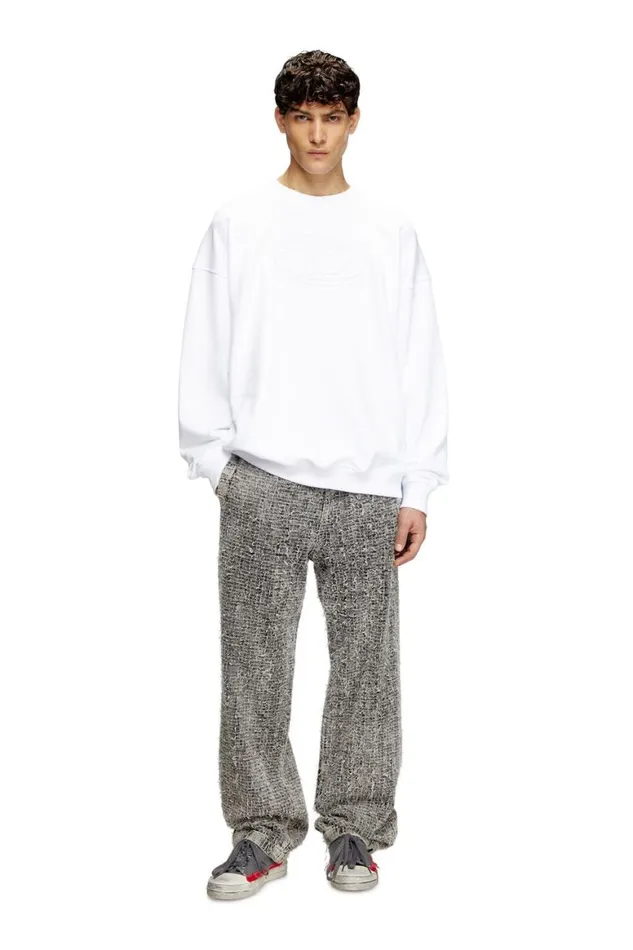 Men Diesel Sweatshirts and Hoodies SMARTBIGOVAL White