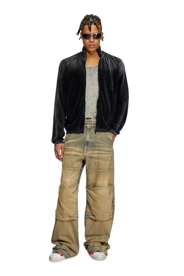 Men Diesel Sweatshirts and Hoodies SOLOCKBAND Black