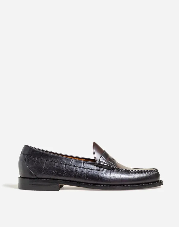Men Dress Shoes and Loafers Madewell Madewell X GHBASS Larson Weejuns Loafers Black Dark Brown