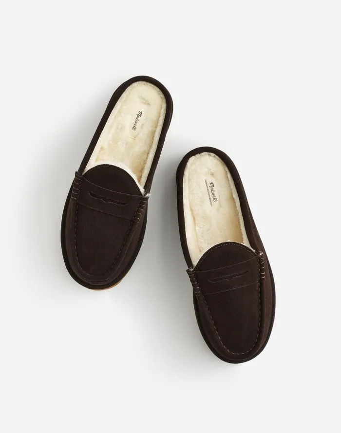 Men Dress Shoes and Loafers Madewell Mocassin Loafers Deep Coal