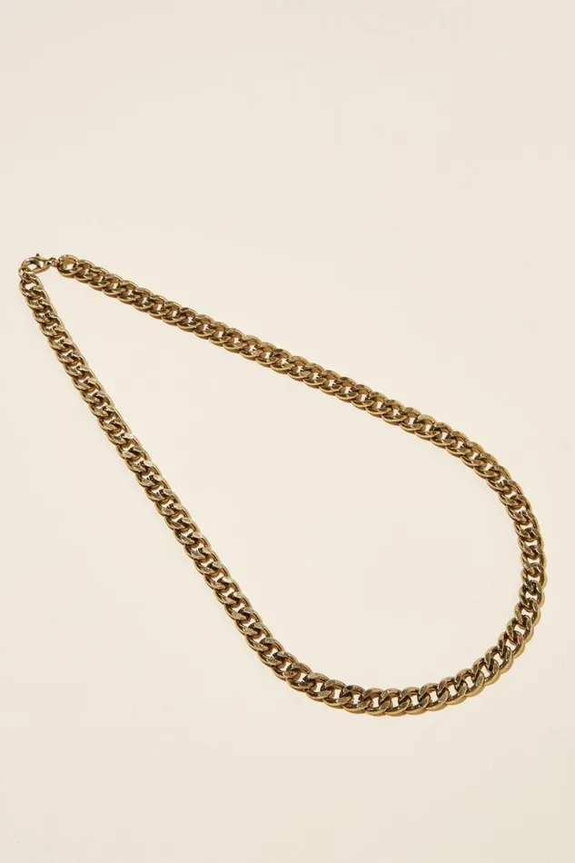 Men Gifting Cotton On Chain Necklace Chainburnished Gold