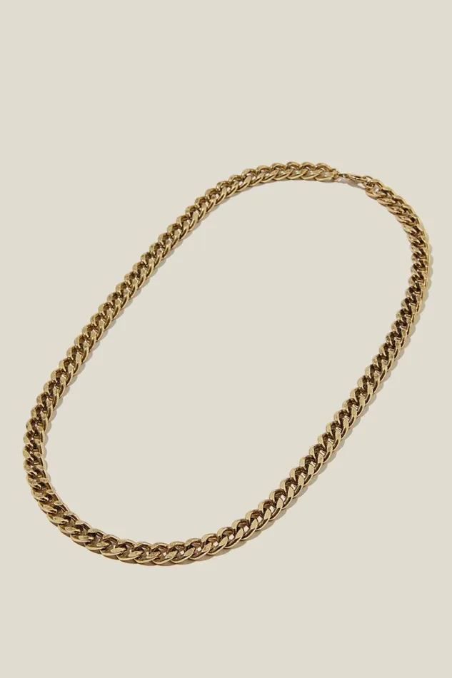 Men Gifting Cotton On Chain Necklace Chainburnished Gold