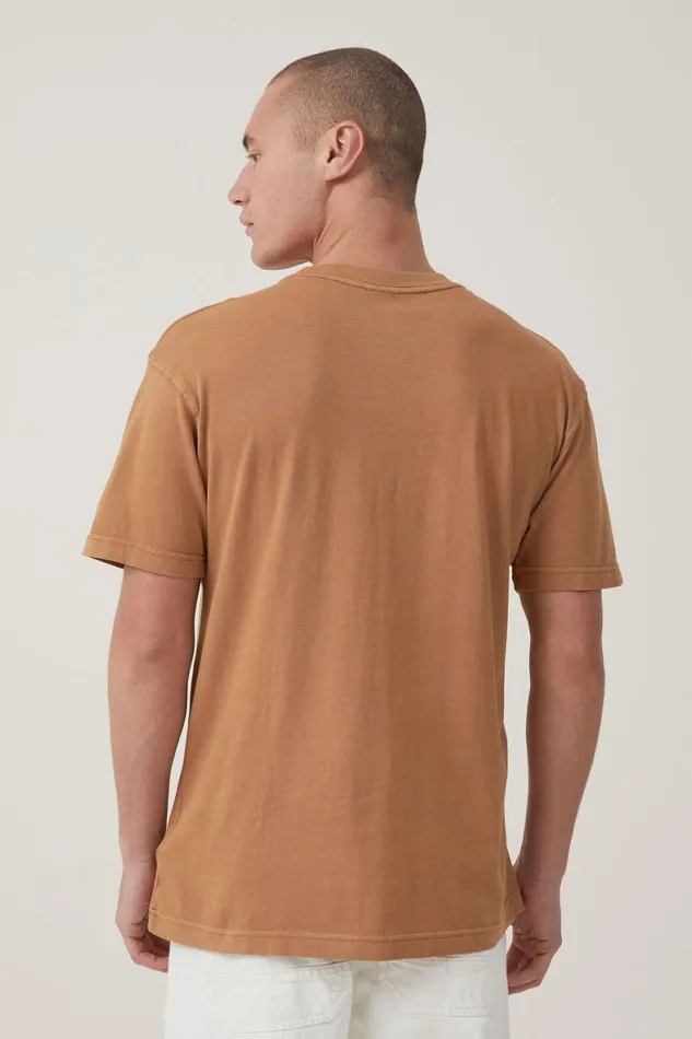 Men Graphic TShirts Cotton On Premium Loose Fit Art TShirt Gingeryellowstone Geyser