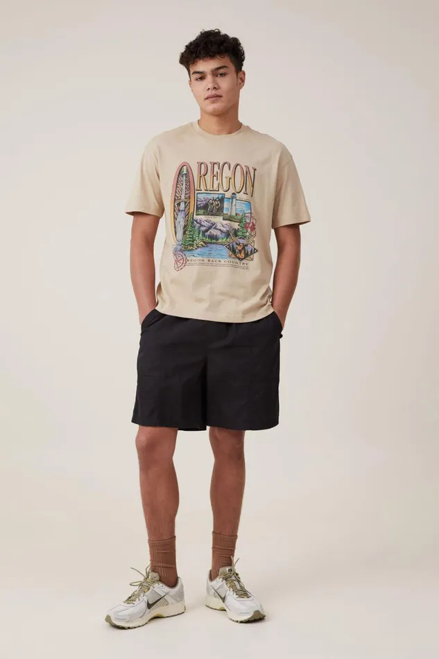 Men Graphic TShirts Cotton On Premium Loose Fit Art TShirt Stone Clayoregon