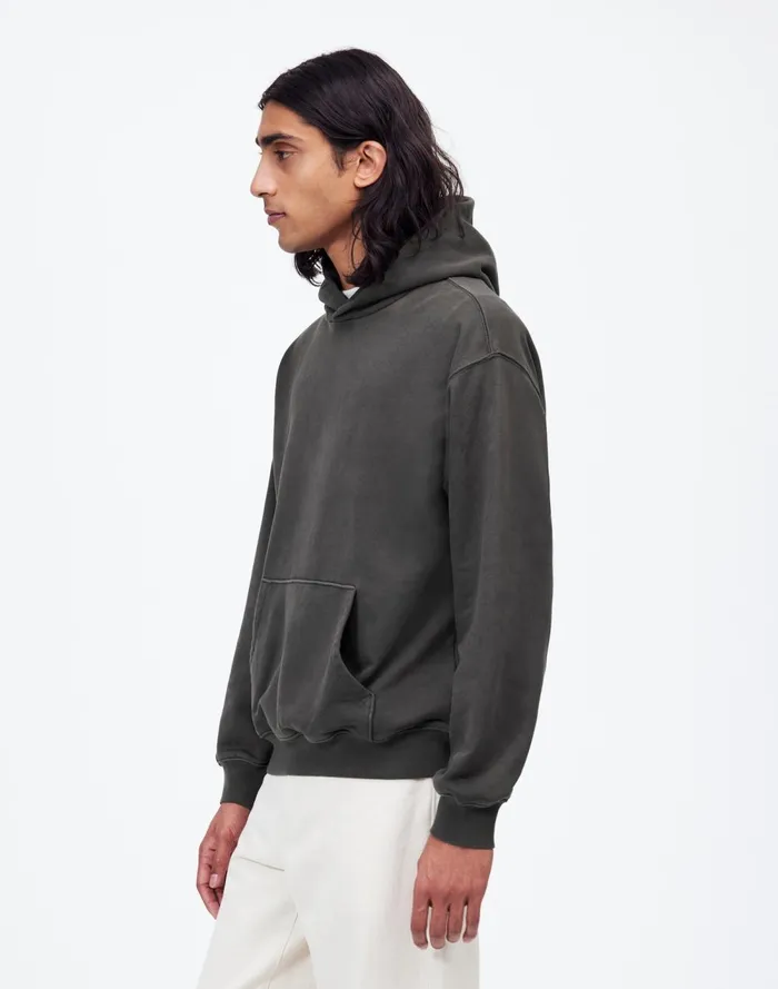 Men Hoodies and Sweatshirts Madewell The McCarren Midweight Hoodie Sweatshirt Coal