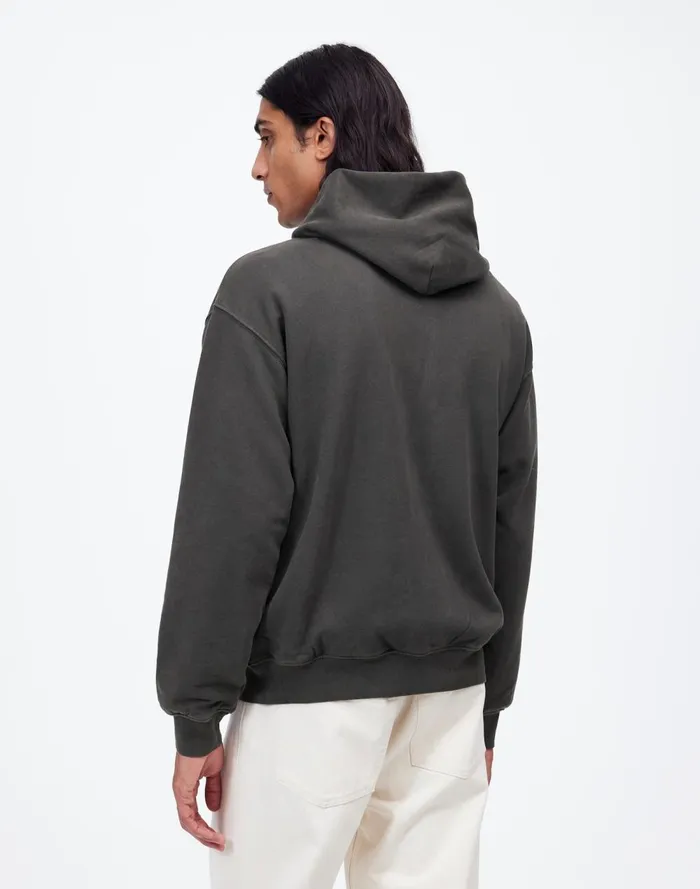 Men Hoodies and Sweatshirts Madewell The McCarren Midweight Hoodie Sweatshirt Coal