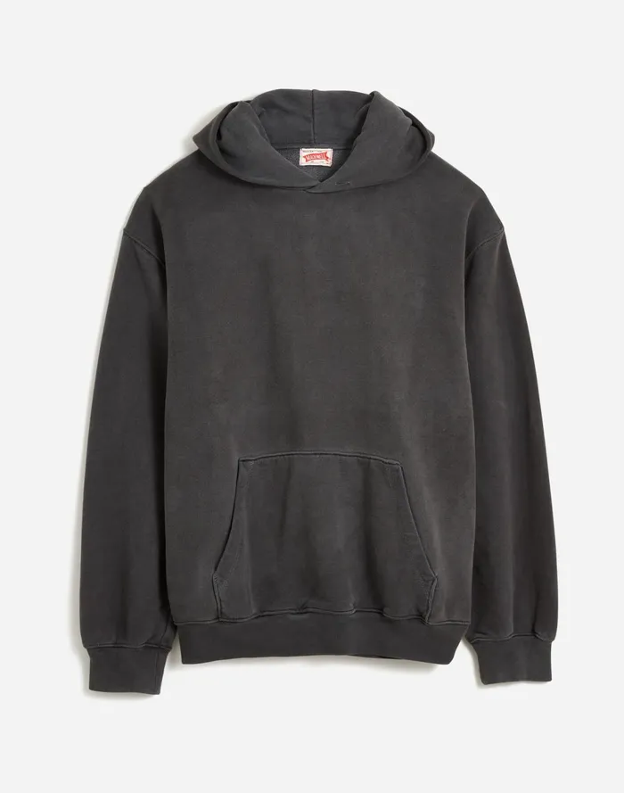 Men Hoodies and Sweatshirts Madewell The McCarren Midweight Hoodie Sweatshirt Coal