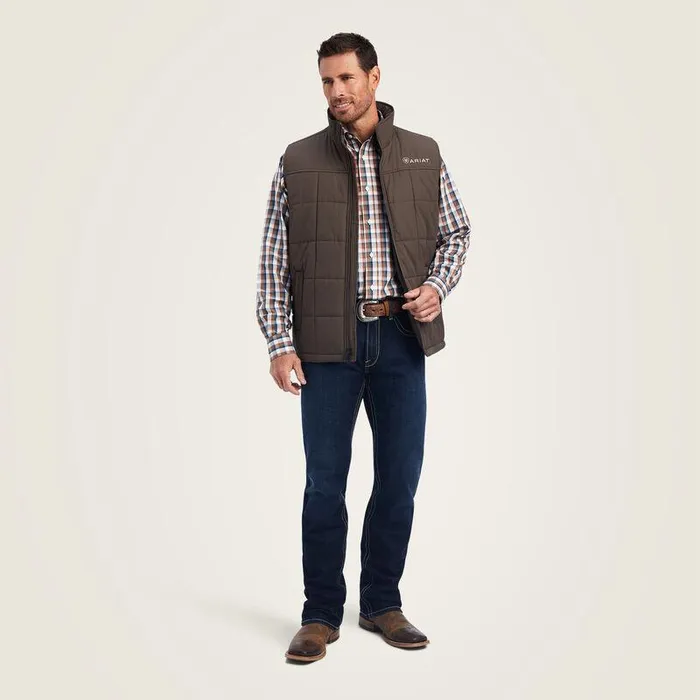 Men Jackets and Vests Ariat Crius Insulated Vest Banyan Bark Men Jackets and Vests Ariat Crius Insulated Vest Banyan Bark