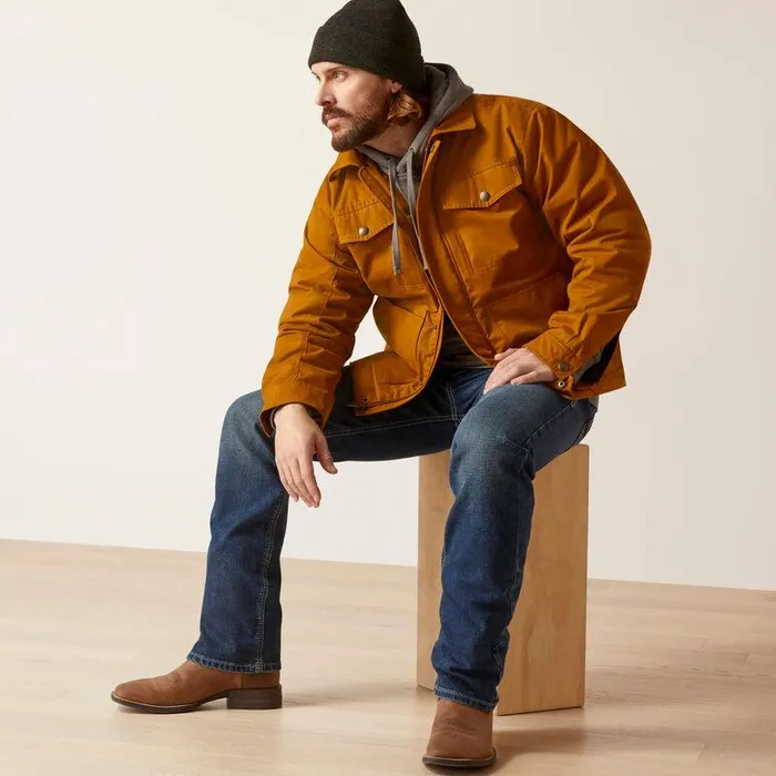 Men Jackets and Vests Ariat Grizzly 20 Canvas Conceal And Carry Jacket Chestnut