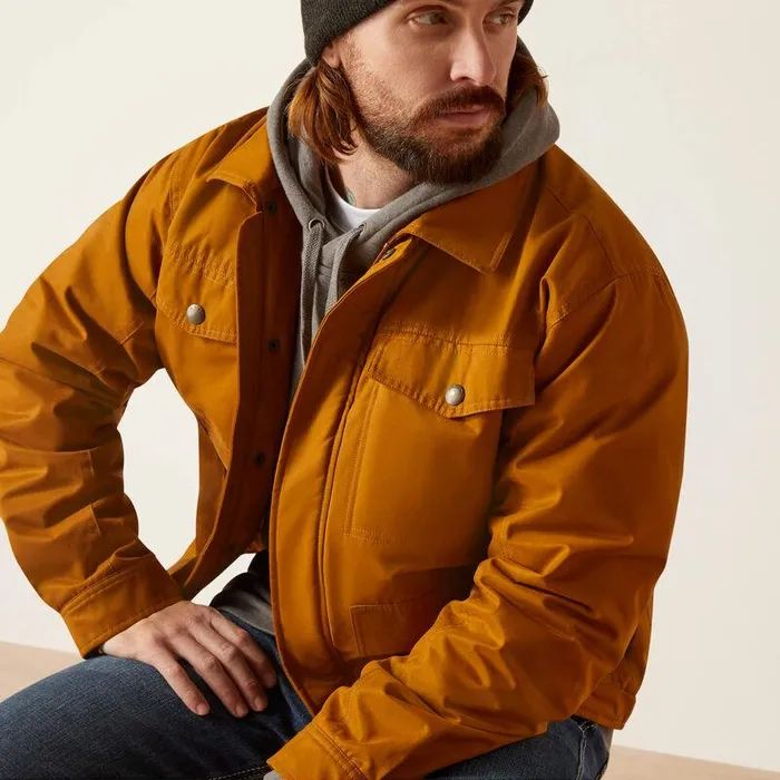Men Jackets and Vests Ariat Grizzly 20 Canvas Conceal And Carry Jacket Chestnut