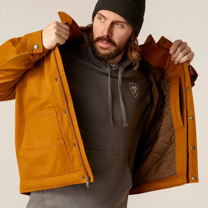 Men Jackets and Vests Ariat Grizzly 20 Canvas Conceal And Carry Jacket Chestnut