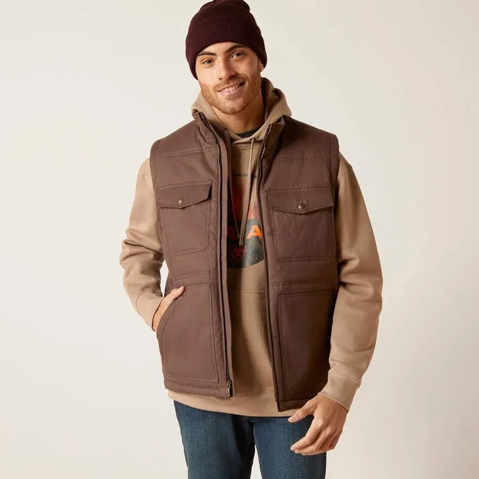 Men Jackets and Vests Ariat Grizzly 20 Canvas Conceal And Carry Vest Bracken
