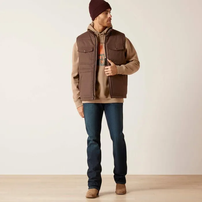Men Jackets and Vests Ariat Grizzly 20 Canvas Conceal And Carry Vest Bracken
