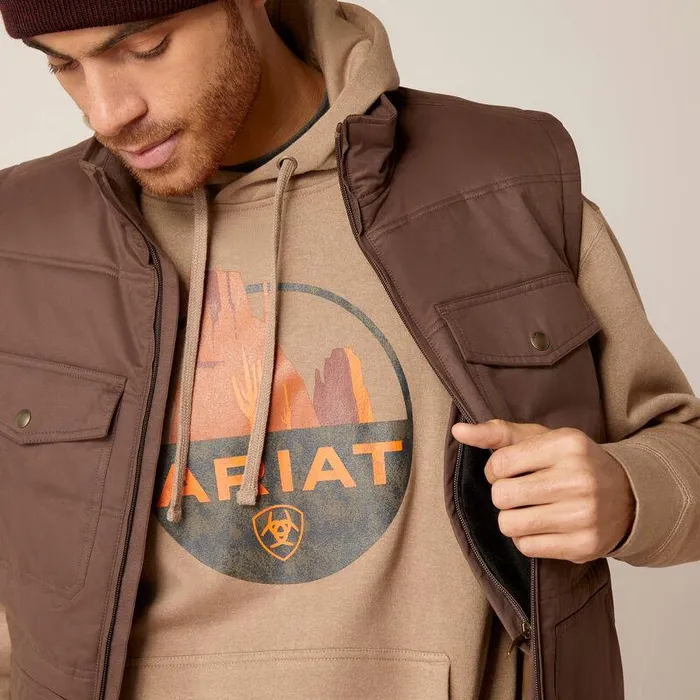 Men Jackets and Vests Ariat Grizzly 20 Canvas Conceal And Carry Vest Bracken