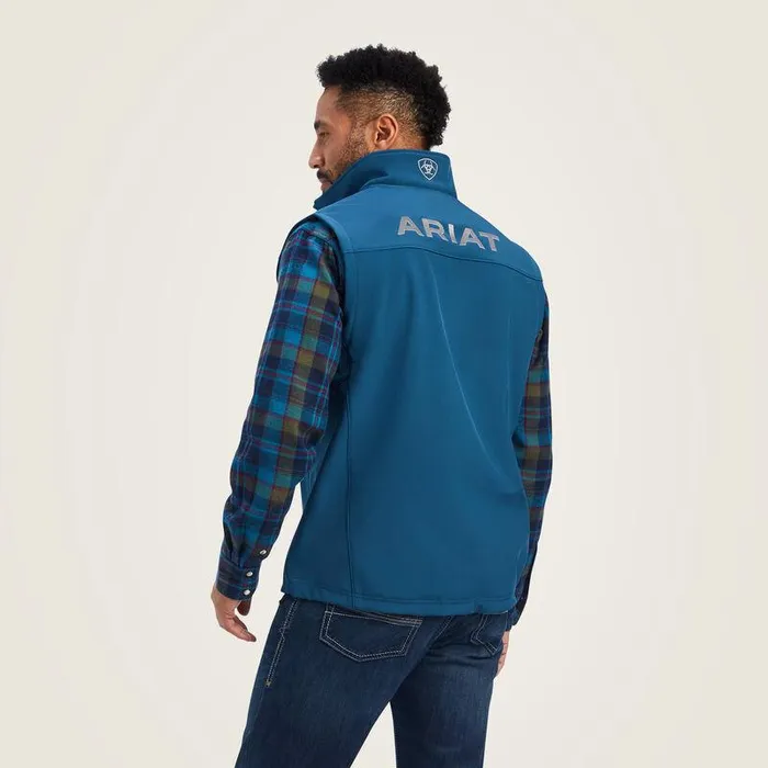 Men Jackets and Vests Ariat Logo 20 Softshell Vest Majolica Blue