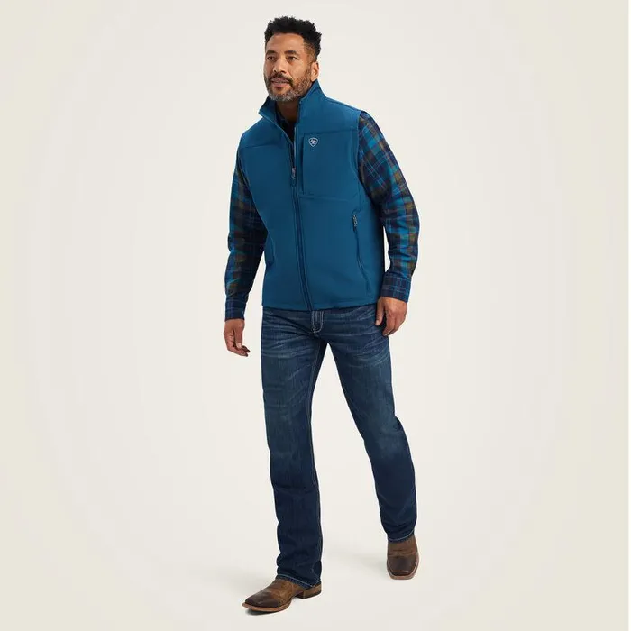 Men Jackets and Vests Ariat Logo 20 Softshell Vest Majolica Blue