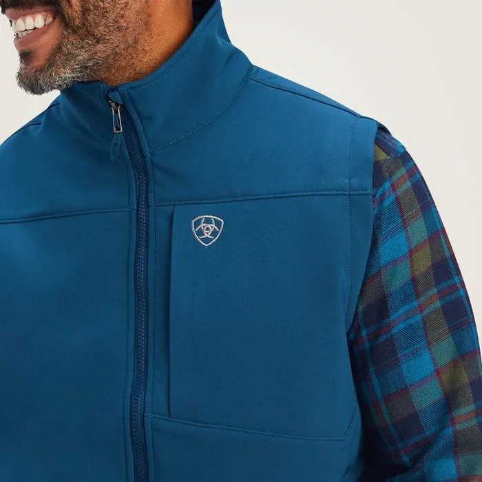 Men Jackets and Vests Ariat Logo 20 Softshell Vest Majolica Blue