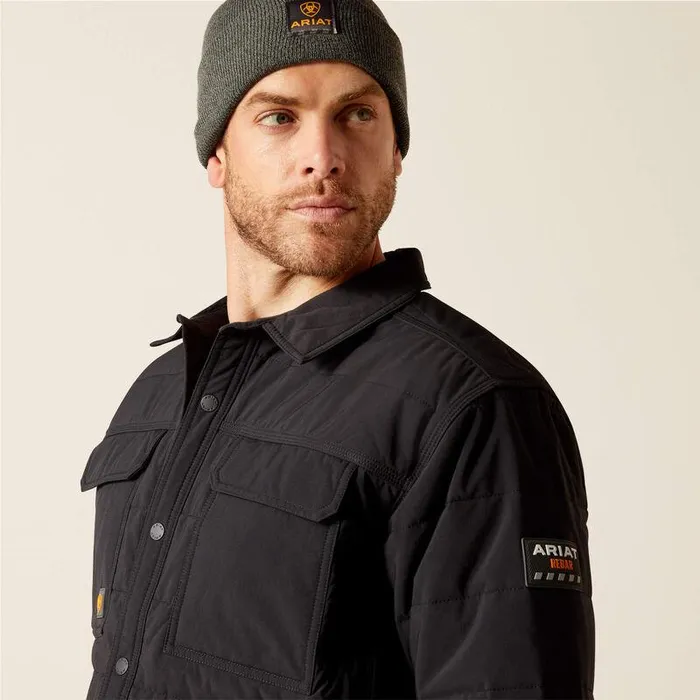Men Jackets and Vests Ariat Rebar Cordura Ripstop Insulated Shirt Jacket Black Men Jackets and Vests Ariat Rebar Cordura Ripstop Insulated Shirt Jacket Black