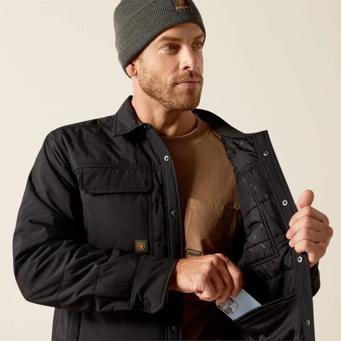 Men Jackets and Vests Ariat Rebar Cordura Ripstop Insulated Shirt Jacket Black Men Jackets and Vests Ariat Rebar Cordura Ripstop Insulated Shirt Jacket Black