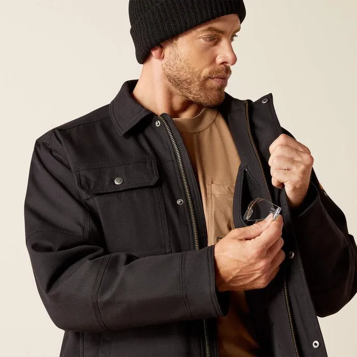 Men Jackets and Vests Ariat Rebar DuraCanvas SherpaLined Coat Black Men Jackets and Vests Ariat Rebar DuraCanvas SherpaLined Coat Black