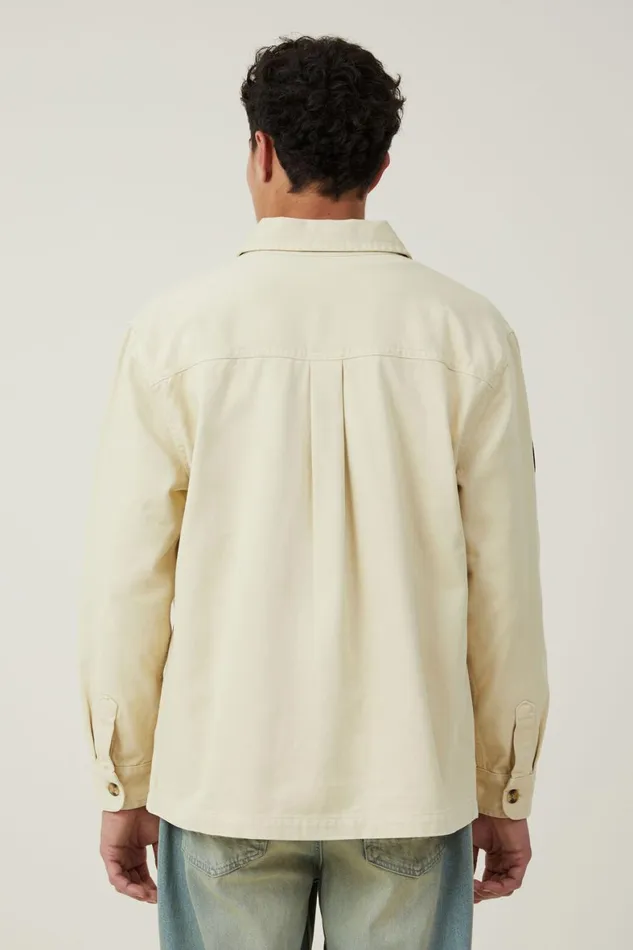 Men Jackets Cotton On Ford Overshirt Lcn For Bone
