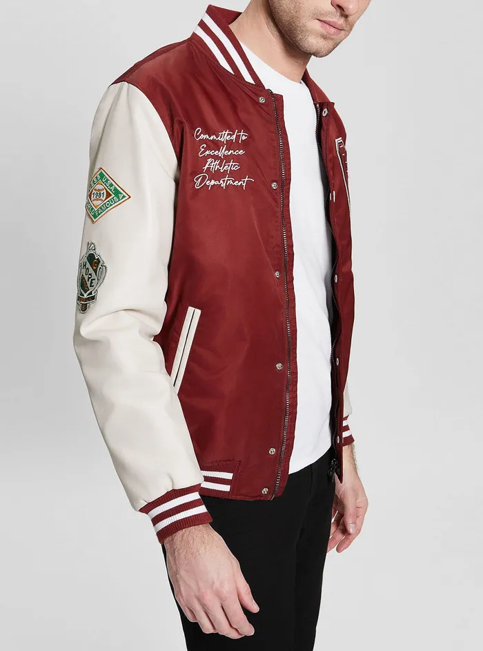 Men Jackets GUESS Vino Varsity Logo Bomber Jacket