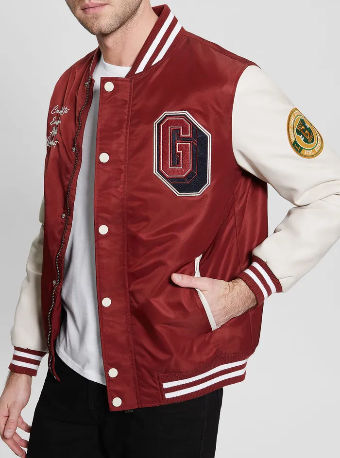Men Jackets GUESS Vino Varsity Logo Bomber Jacket